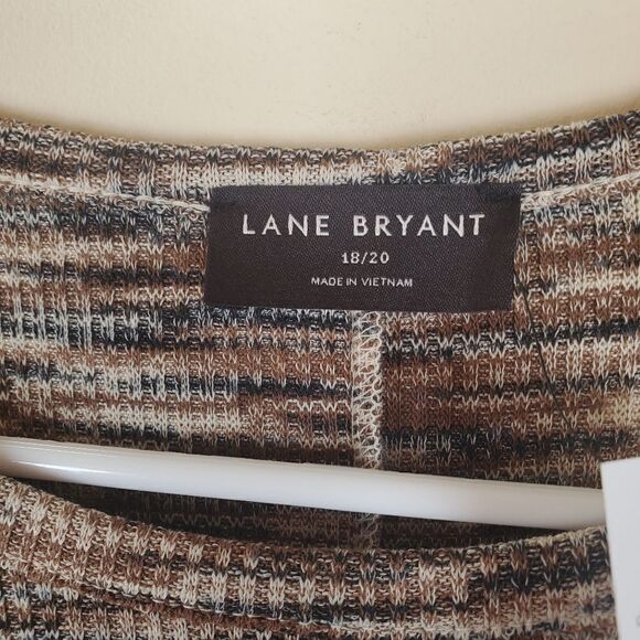 Lane Bryant Brown Marled Cutout Long Sleeve Blouse Size 18/20 - Picture 4 of 7